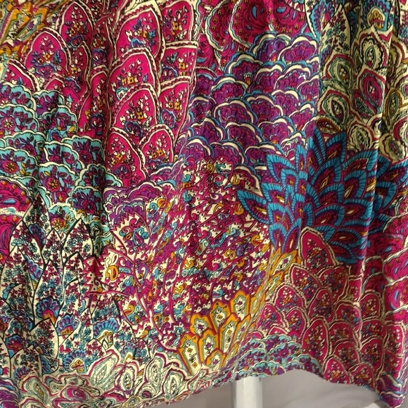 Bright Colorful Strapless Sundress Boho Indian Dress by Cynthia Mehta w Stretch - Picture 3 of 8